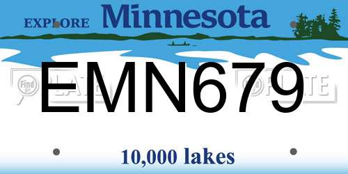 EMN679 Minnesota License Plate