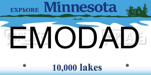 EMODAD Minnesota License Plate