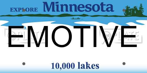 EMOTIVE Minnesota License Plate