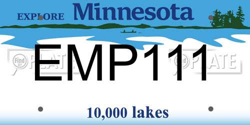 EMP111 Minnesota License Plate