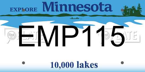 EMP115 Minnesota License Plate