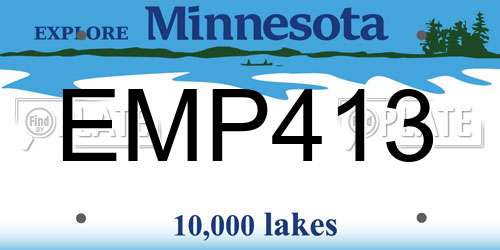 EMP413 Minnesota License Plate