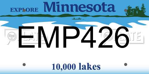 EMP426 Minnesota License Plate