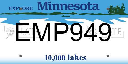 EMP949 Minnesota License Plate