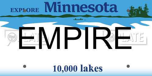 EMPIRE Minnesota License Plate