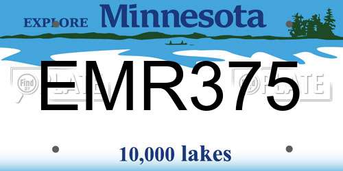 EMR375 Minnesota License Plate