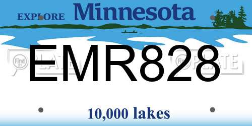 EMR828 Minnesota License Plate