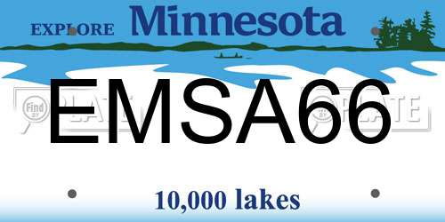 EMSA66 Minnesota License Plate