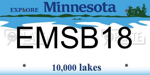 EMSB18 Minnesota License Plate