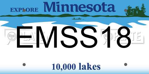 EMSS18 Minnesota License Plate