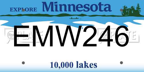 EMW246 Minnesota License Plate