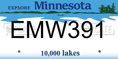 EMW391 Minnesota License Plate