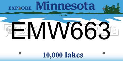EMW663 Minnesota License Plate