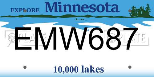 EMW687 Minnesota License Plate