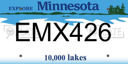 EMX426 Minnesota License Plate