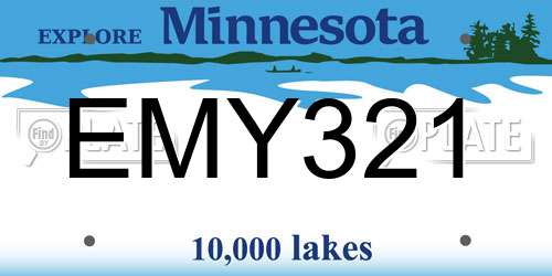 EMY321 Minnesota License Plate