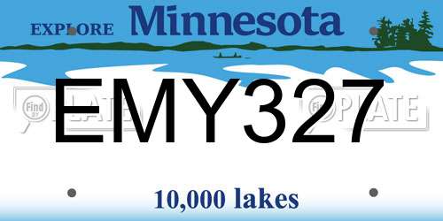 EMY327 Minnesota License Plate
