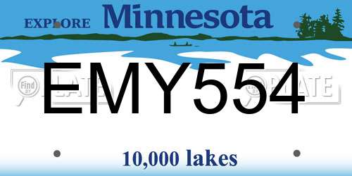EMY554 Minnesota License Plate