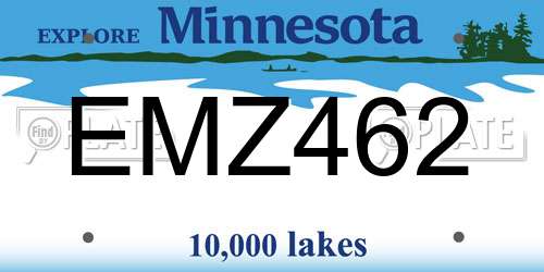 EMZ462 Minnesota License Plate