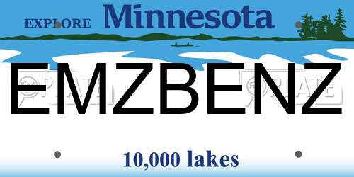 EMZBENZ Minnesota License Plate