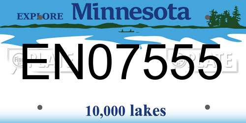 EN07555 Minnesota License Plate