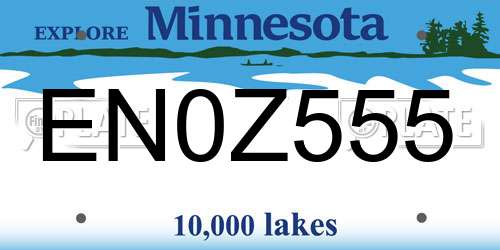 EN0Z555 Minnesota License Plate