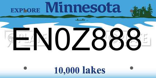 EN0Z888 Minnesota License Plate