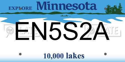 EN5S2A Minnesota License Plate