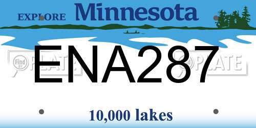 ENA287 Minnesota License Plate