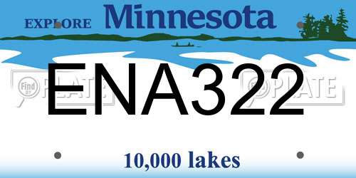 ENA322 Minnesota License Plate