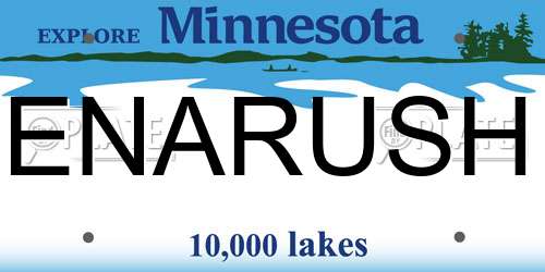 ENARUSH Minnesota License Plate
