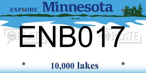 ENB017 Minnesota License Plate