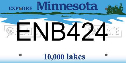 ENB424 Minnesota License Plate