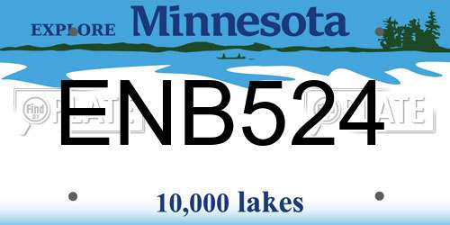 ENB524 Minnesota License Plate