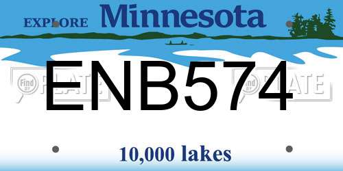 ENB574 Minnesota License Plate