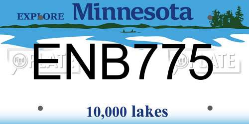 ENB775 Minnesota License Plate