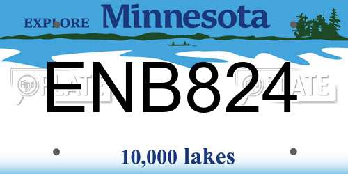 ENB824 Minnesota License Plate