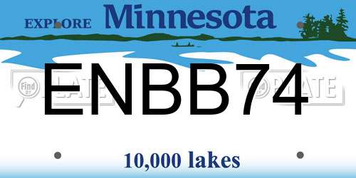 ENBB74 Minnesota License Plate