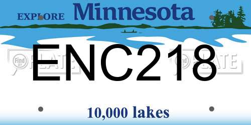 ENC218 Minnesota License Plate