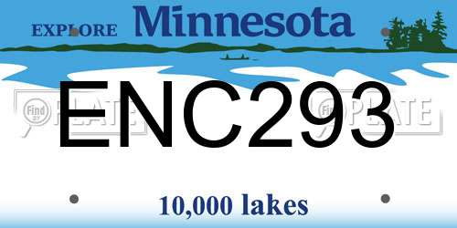 ENC293 Minnesota License Plate