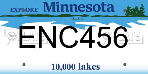 ENC456 Minnesota License Plate