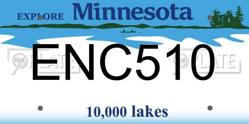 ENC510 Minnesota License Plate