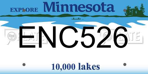 ENC526 Minnesota License Plate