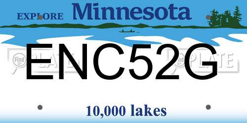 ENC52G Minnesota License Plate