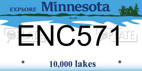 ENC571 Minnesota License Plate