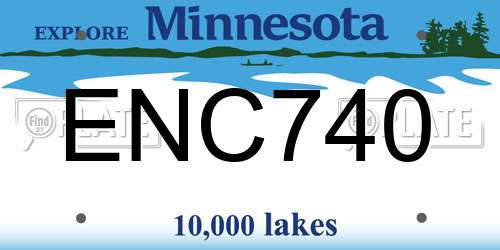ENC740 Minnesota License Plate