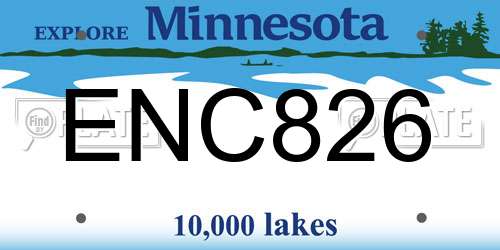ENC826 Minnesota License Plate