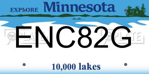 ENC82G Minnesota License Plate
