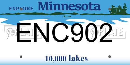 ENC902 Minnesota License Plate