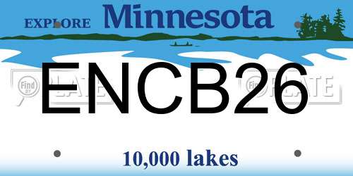 ENCB26 Minnesota License Plate